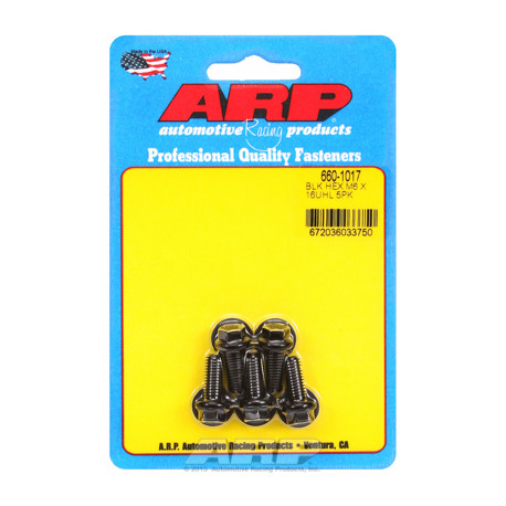 ARP Bolts M6 x 1.00 x 16 hex black oxide bolts (5pcs) | races-shop.com