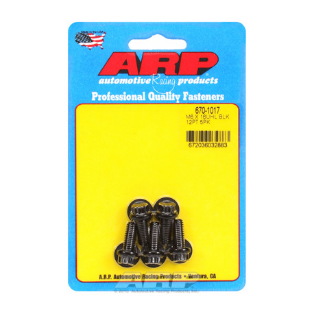 ARP Bolts ARP M6 x 1.00 x 16 12pt black oxide bolts (5pcs) | races-shop.com