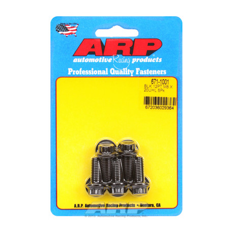 ARP Bolts M8 x 1.25 x 20 12pt black oxide bolts (5pcs) | races-shop.com
