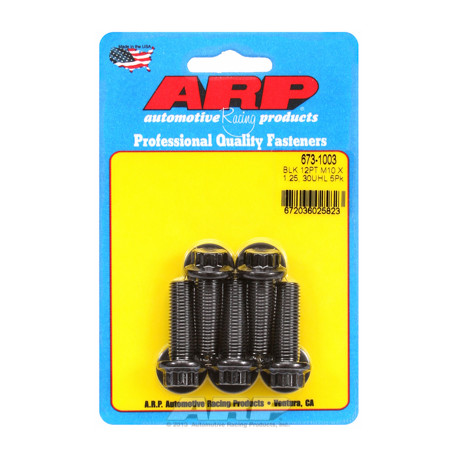 ARP Bolts M10 x 1.25 x 30 12pt black oxide bolts (5pcs) | races-shop.com