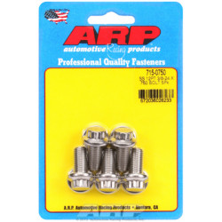 "3/8""-24 x .750 12pt 7/16 wrenching SS bolts" (5pcs)