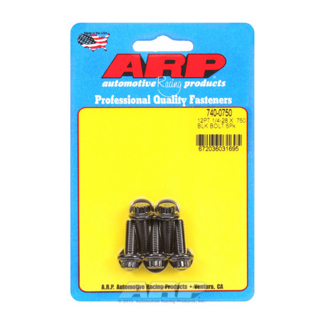 ARP Bolts "1/4""-28 x .750 12pt black oxide bolts" (5pcs) | races-shop.com