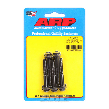 ARP Bolts "1/4""-28 x 1.750 hex black oxide bolts" (5pcs) | races-shop.com
