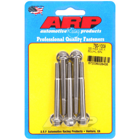 ARP Bolts ARP bolts (stainless, hex head), M6×1.00 × 60 mm, 5 pcs | races-shop.com