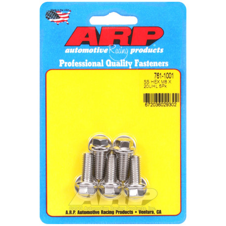 ARP Bolts ARP bolts (stainless, hex head), M8×1.25 × 20 mm, 5 pcs | races-shop.com