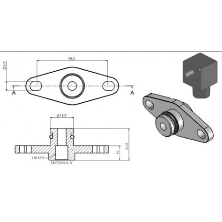 Adapters for fuel rails Adapter for fuel rail Turbosmart for Subaru WRX STI 08+ | races-shop.com