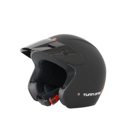 Open face helmets ECE open-face race helmet Turn One Track, black | races-shop.com