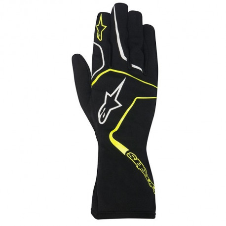 Gloves Alpinestars Tech 1 K RACE Gloves, children, Black/ Yellow | races-shop.com