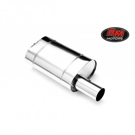 Single wall - round rolled Muffler 50mm RM Motors | races-shop.com