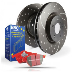 Front kit EBC PD12KF028 - Discs Turbo Grooved + brake pads Redstuff Ceramic