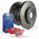 EBC brakes Front kit EBC PD12KF045 - Discs Turbo Grooved + brake pads Redstuff Ceramic | races-shop.com