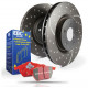 EBC brakes Front kit EBC PD12KF065 - Discs Turbo Grooved + brake pads Redstuff Ceramic | races-shop.com