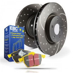 Front kit EBC PD13KF012 - Discs Turbo Grooved + brake pads Yellowstuff