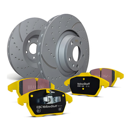 EBC brakes Front kit EBC PD13KF584 - Discs Turbo Grooved + brake pads Yellowstuff | races-shop.com
