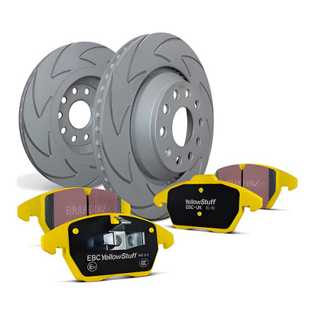 EBC brakes Front kit EBC PD18KF010 - Discs BSD Grooved + brake pads Yellowstuff | races-shop.com