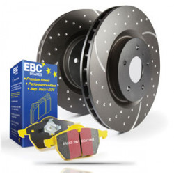 Rear kit EBC PD13KR285 - Discs Turbo Grooved + brake pads Yellowstuff