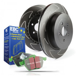 Rear kit EBC PD16KR039 - Discs BSD Grooved + brake pads Greenstuff