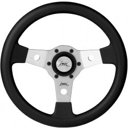 3 spoke steering wheel Luisi Falcon, 310mm, polyurethane, flat, black/silver