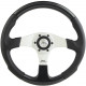 steering wheels 3 spoke steering wheel Luisi Evolution, 360mm, leatherette, flat, black/silver/carbon | races-shop.com