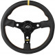 steering wheels 3 spoke steering wheel Luisi Racing Corsa, 350mm, suede, 38mm offset, black/yellow | races-shop.com