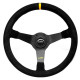 3 spoke steering wheel Luisi Mirage Corsa, 350mm, suede, 75mm offset, black/yellow