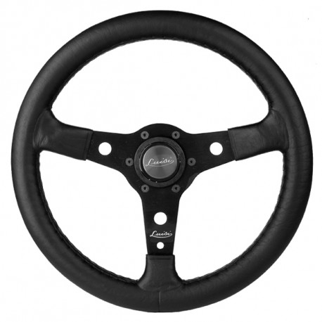 steering wheels 3 spoke steering wheel Luisi Versilia, 350mm, leatherette, flat, black | races-shop.com