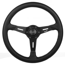 3 spoke steering wheel Luisi Mistral, 380mm, leather, flat, black