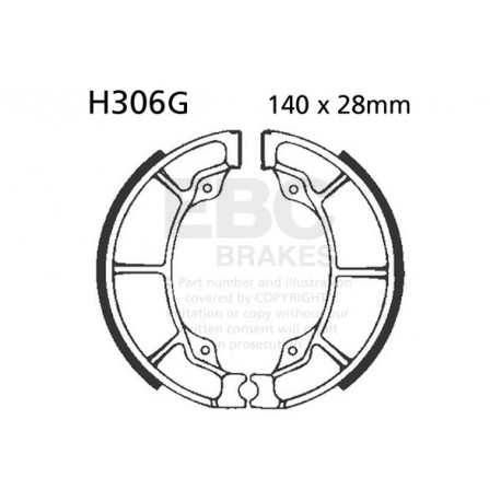EBC brakes Moto EBC Brake Shoe Grooved H306G | races-shop.com