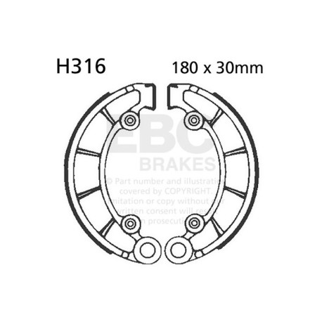 EBC brakes Moto EBC Brake Shoes Plain H316 | races-shop.com