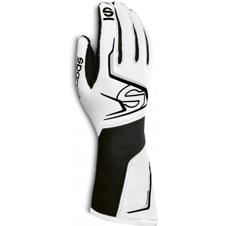 Gloves Race gloves Sparco Tide with FIA (outside stitching) white | races-shop.com