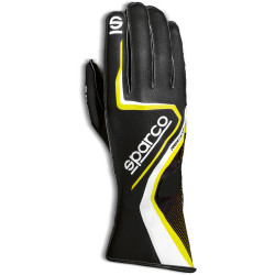 Race gloves Sparco Record (external stitching) black/yellow