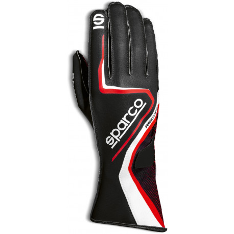 Gloves Race gloves Sparco Record (external stitching) black/red | races-shop.com