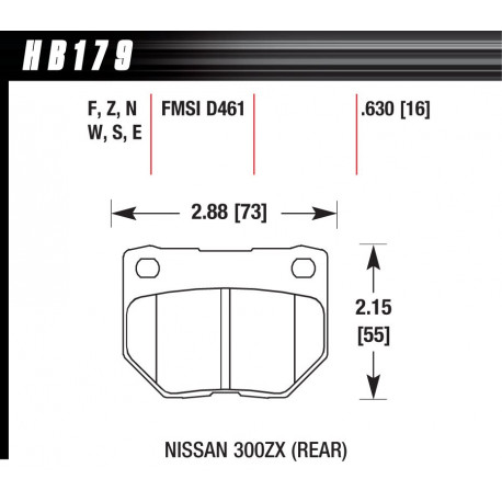 Brake pads HAWK performance Rear brake pads Hawk HB179W.630, Race, min-max 37°C-650°C | races-shop.com