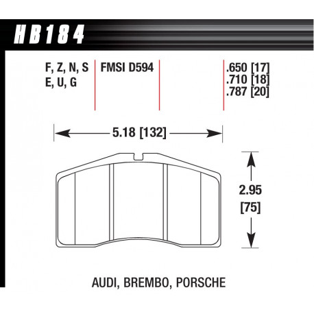 Brake pads HAWK performance Front brake pads Hawk HB184S.710, Street performance, min-max 65°C-370° | races-shop.com