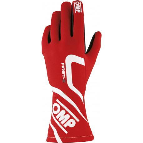 Promotions Race gloves OMP First-S with FIA (inside stitching) RED | races-shop.com