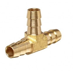 T-Piece Brass Barbed Silicone Fuel Hose Joiner Connector Coupler - RACES, 10mm