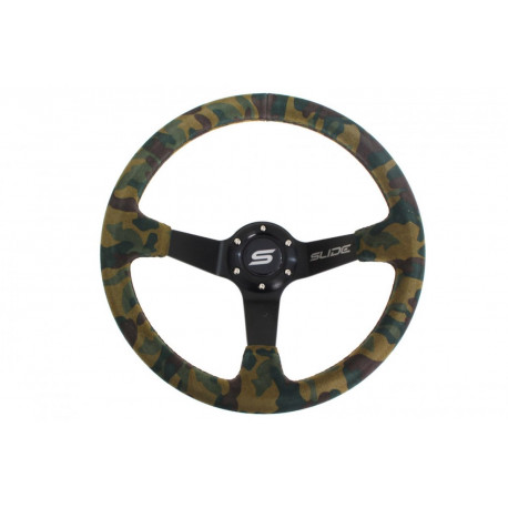 steering wheels Steering wheel SLIDE CAMO, 350mm, suede, 90mm deep dish | races-shop.com