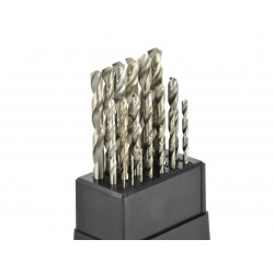 Set of 19 pcs HSS silver drill bits for metal (1-10mm)