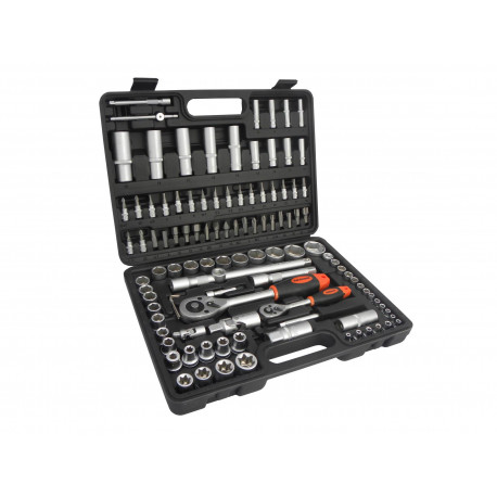 Socket sets 1/2 and 1/4 Socket Set with Ratchets, Adapters and Extensions, 108 pcs | races-shop.com