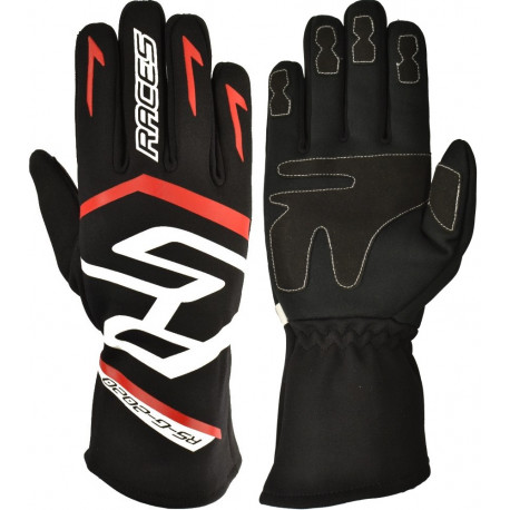 Promotions Race gloves RACES PREMIUM EVO II (internal stitching), black/red | races-shop.com