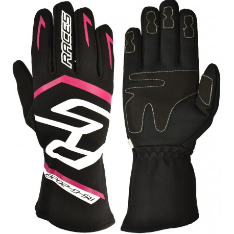 Promotions Race gloves RACES PREMIUM EVO II (internal stitching), black/pink | races-shop.com