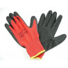 Cotton working gloves with rubber coating - black