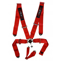 5 point sport safety belts RACES 3" (76mm), red