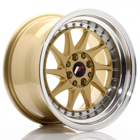 Aluminium wheels JR Wheels JR26 16x9 ET20 4x100/108 Gold w/Machined Lip | races-shop.com