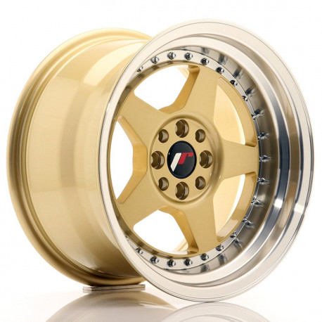 Aluminium wheels JR Wheels JR6 16x9 ET20 4x100/108 Gold w/Machined Lip | races-shop.com