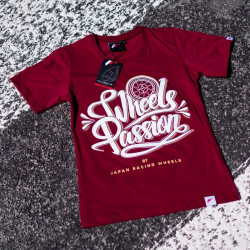 Women`s t-shirt JAPAN RACING Wheels Passion, ruby red
