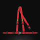 Seatbelts and accessories ECE 3 point sport safety belts OMP ROAD 3 with snap hook mounting, red | races-shop.com