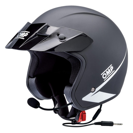 Open face helmets ECE open-face race helmet OMP Star Intercom, matte black (previous generation) | races-shop.com