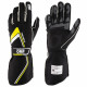 Gloves Race gloves OMP Tecnica with FIA homologation (external stitching) black / yelow | races-shop.com