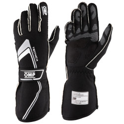 Race gloves OMP Tecnica with FIA homologation (external stitching) black / white